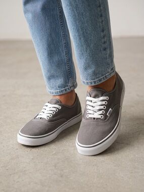 Vans Authentic Gray Canvas Sneakers Unisex Lace Up Skate Shoes Casual Classic